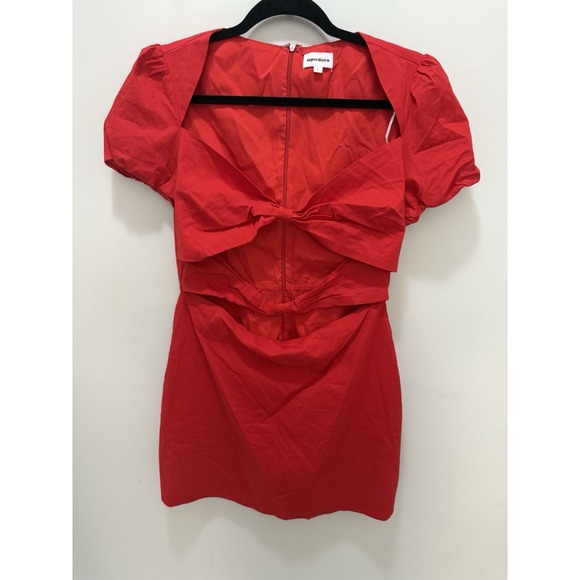 Superdown Laila‎ Red Cutout Bow Mini Dress – Size L - Picture 1 of 11